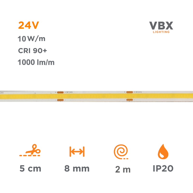 Striscia 2 metri LED - VBX COB - 8mm