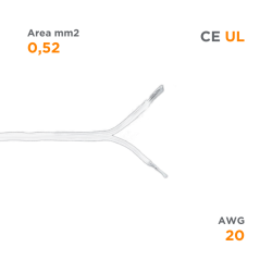White Cable, 2X0,52 mm2,...